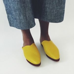 Carrie Forbes Moroccan Leather Babouche Mule sz 9.5/10